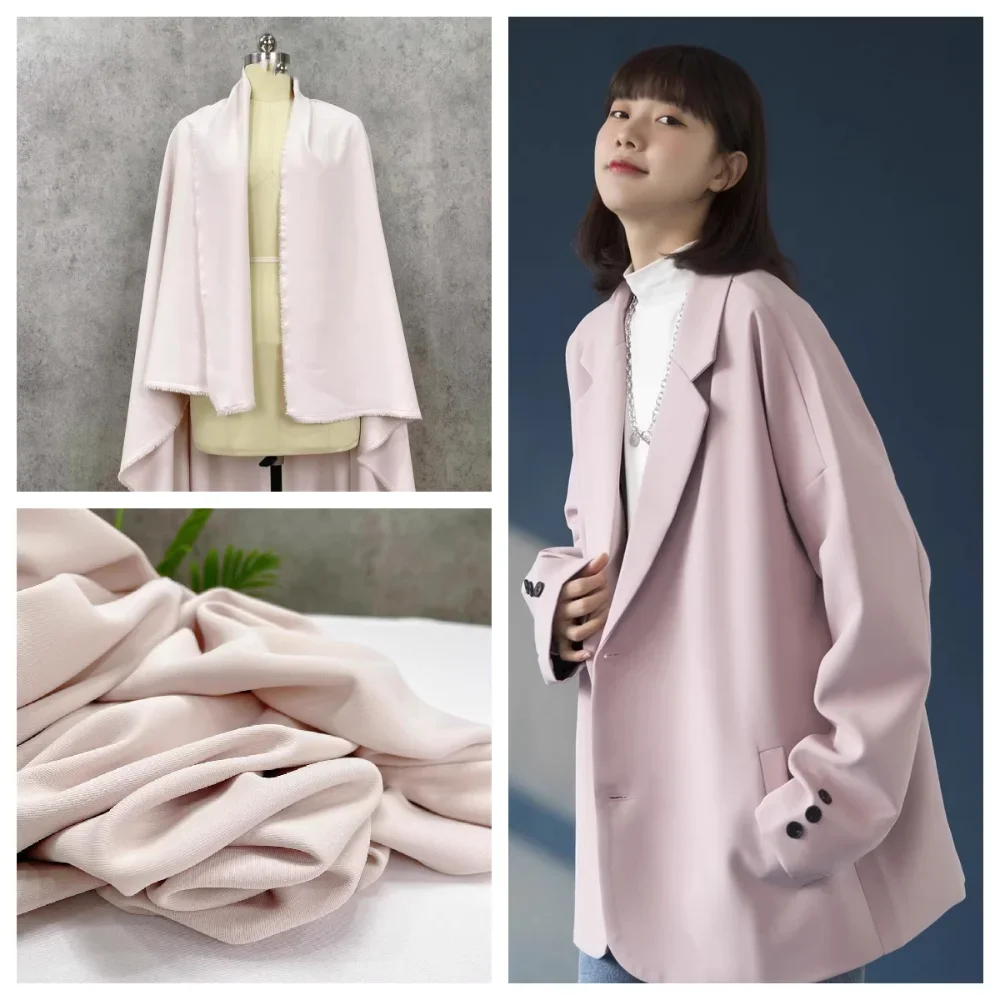 Casual Small Suit Fabric Lotus Pink Matte Fine Twill Skirt Designer Cloth Diy Apaprel Sewing Fabric Meters Material