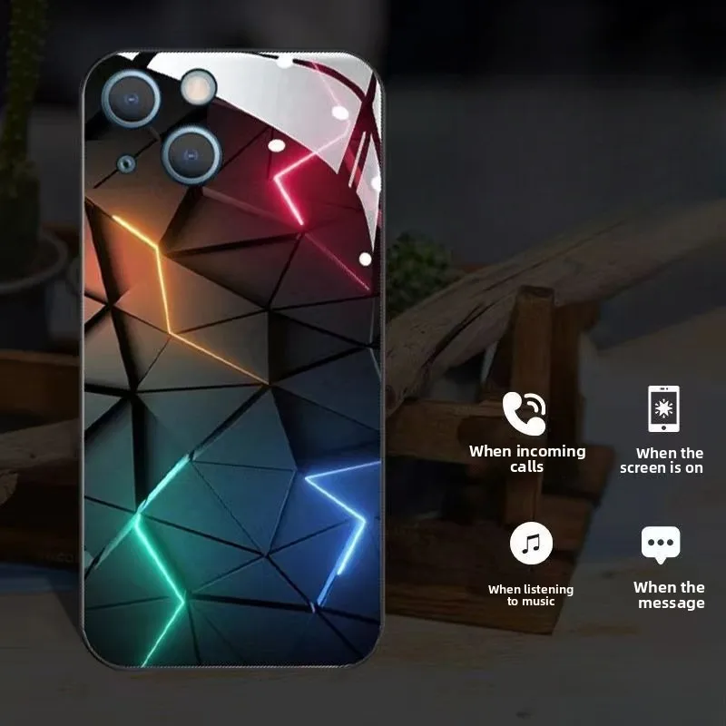 

LED Light Up Protective Back Cover Smart Voice-activated Luminous Phone CaseFor IPhone 15 14 13 12 11 Pro ProMax XS XR Plus