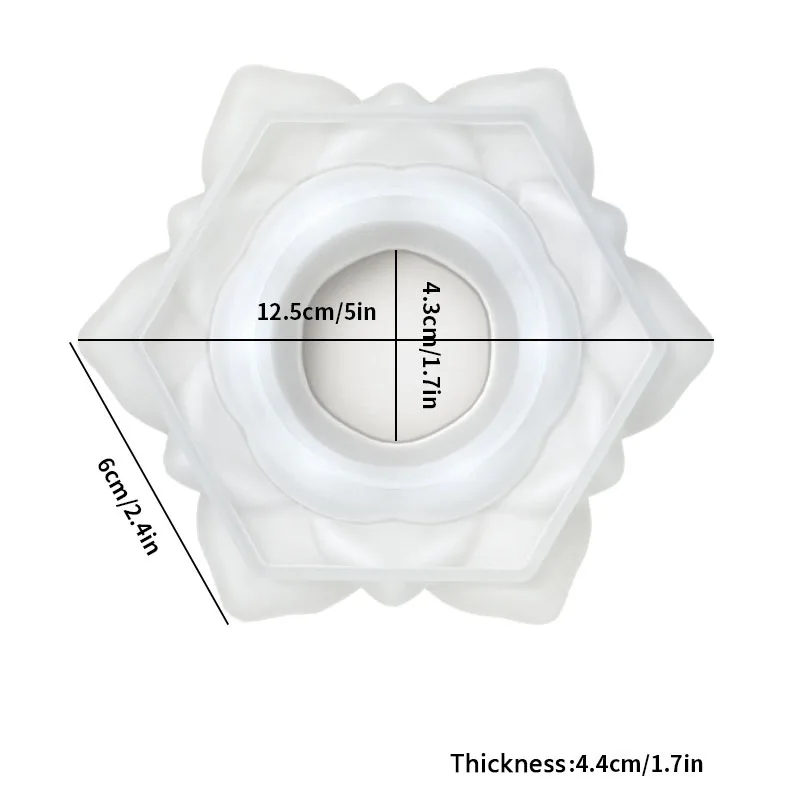 연꽃 캔들 거치대 실리콘 몰드, 크리에이티브 스토리지 크리스탈 에폭시 송진 캐스팅 키트, DIY 공예 및 홈 데코, 1 개
