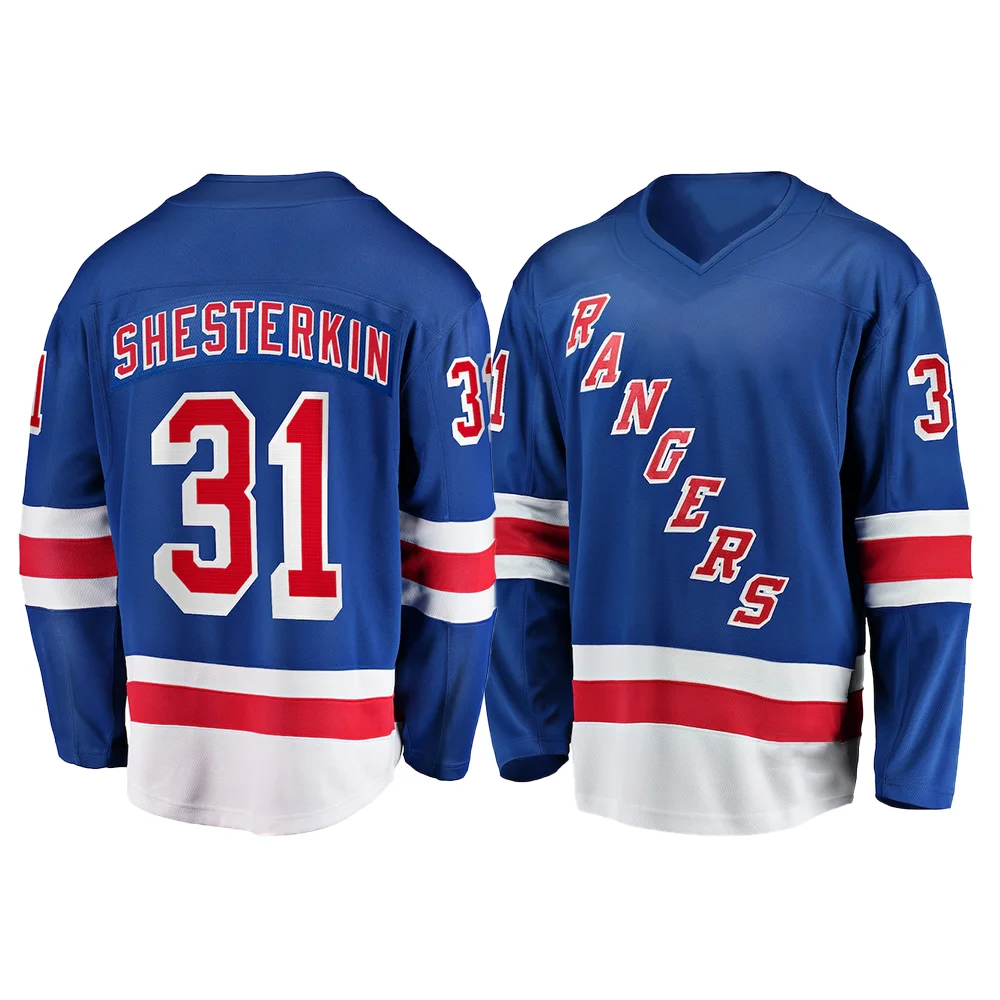 24-25 Adult New York North American Hockey League Jerseys Training Jerseys Sports Jerseys With Long Sleeves 86 Number Shesterkin