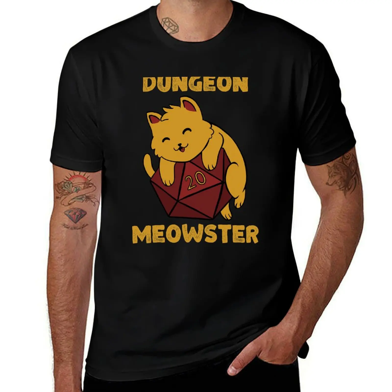 

Dungeon Meowster Funny DnD Tabletop Gamer Cat D20 T-Shirt funny t shirts man man tshirt t shirts with prints T-Shirt