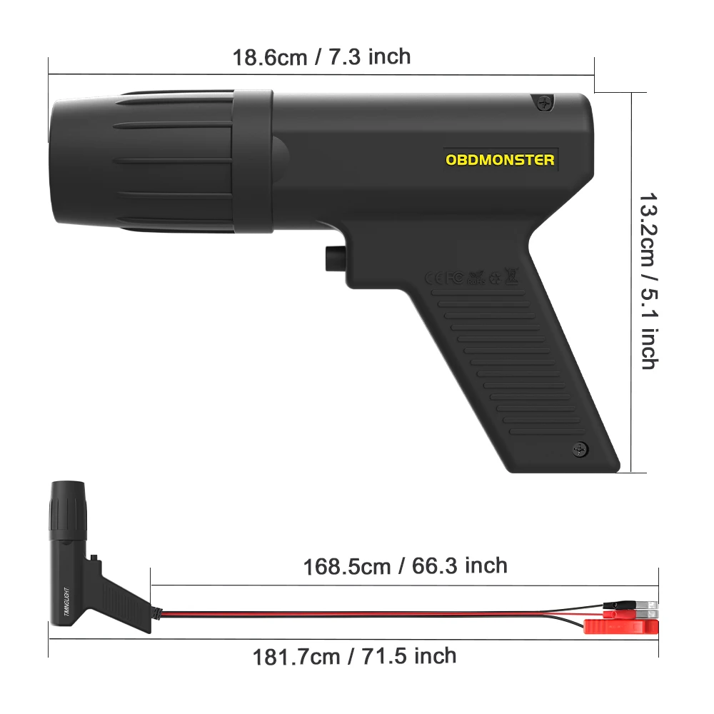 Ignition Timing Gun 12V Car Styling Strobe Lamp Inductive Petrol Engine Inductive Timing Light Diagnosis Tool for Car Motorcycle