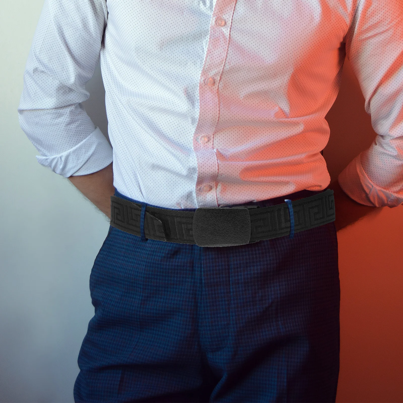 

Men Outdoor Belt Portable Lightweight Reusable Polyester Material Shiny Comfortable Fit Adjustable Waist Camping Hiking Travel