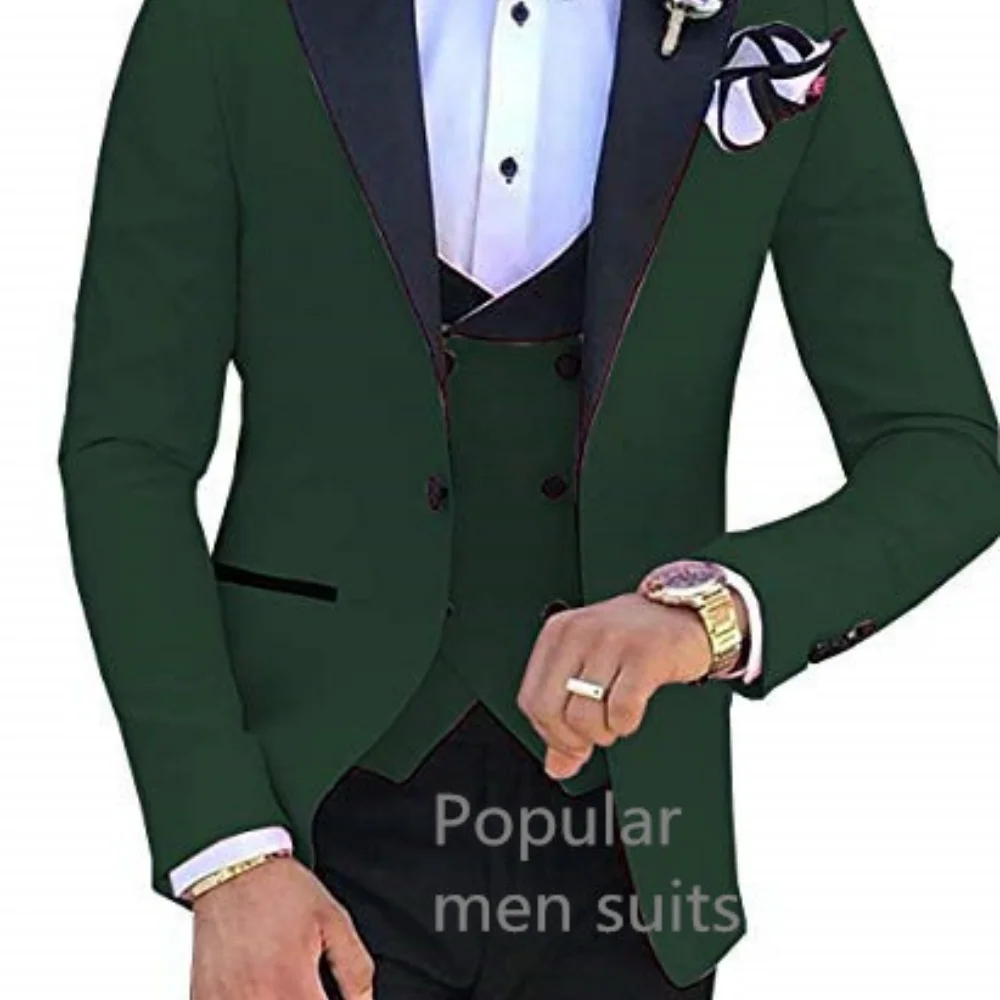 

Slim Fit Men's Tuxedo Suit 2-Piece Set with Peak Lapel Blazer And Pants for Wedding Summer Beach Banquet Full Man Terno Male