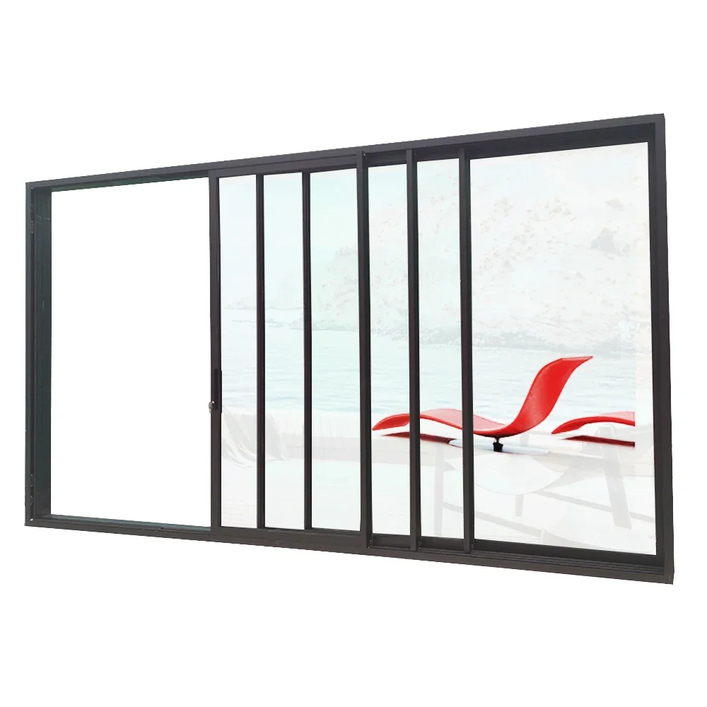 Aluminium Sliding Doors 4 Track Design Glass Stacking Doors Big Glass Partition For Patio