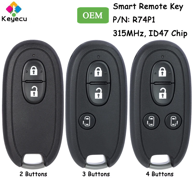 

KEYECU OEM Board Smart Remote Key With 2 3 4 Buttons 315MHz 47 Chip for Suzuki Alto Wagon Hustler Fob P/N: R74P1 Russia Market