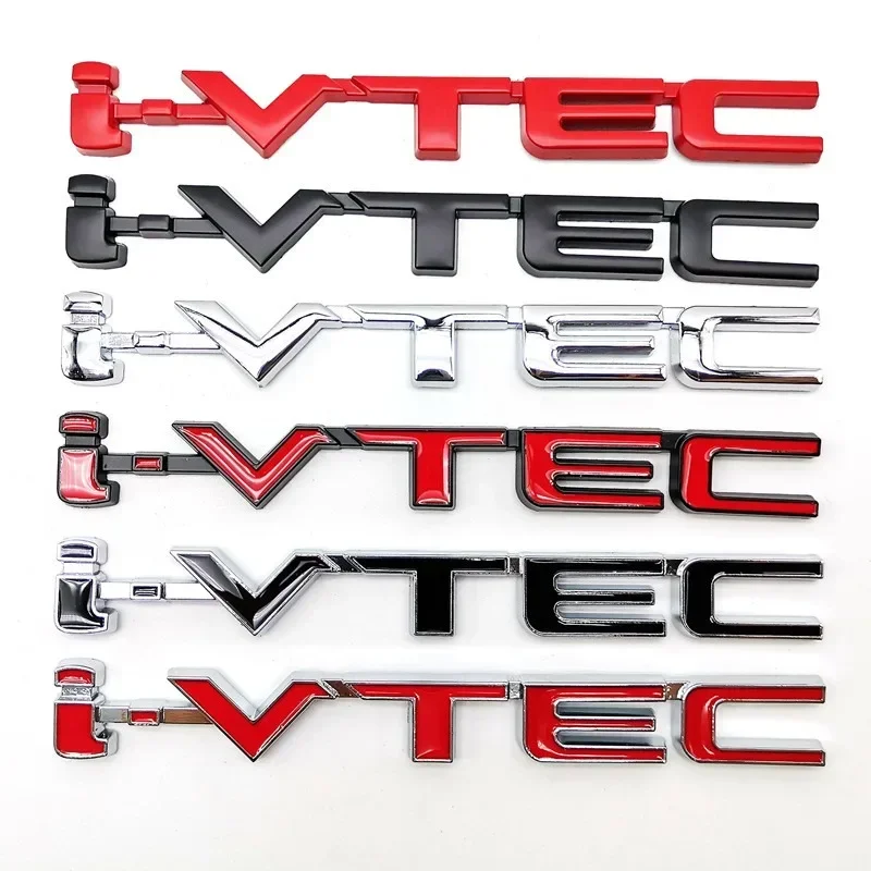 3D Chrome Metal Car Letters Rear Trunk Badge Emblem IVTEC Logo I VTEC Sticker For Honda City Civic Accord Jazz CRV  Accessories