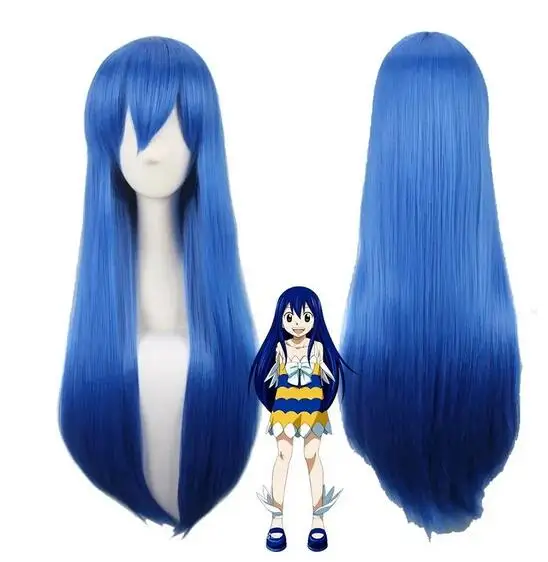 

Anime Fairy Tail Women Wendy Marvell Cosplay Wig Wendy Marvell Blue Long Straight Hair Wig Costumes