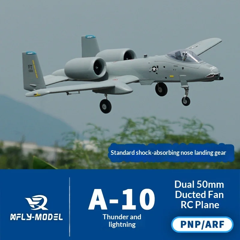 

Радиоуправляемый самолет XFly Model A-10 Thunderbolt II Twin с 50-мм EDF-турбинами, низкоплановой электрической конструкцией, амортизирующим передним шасси, PNP/ARF