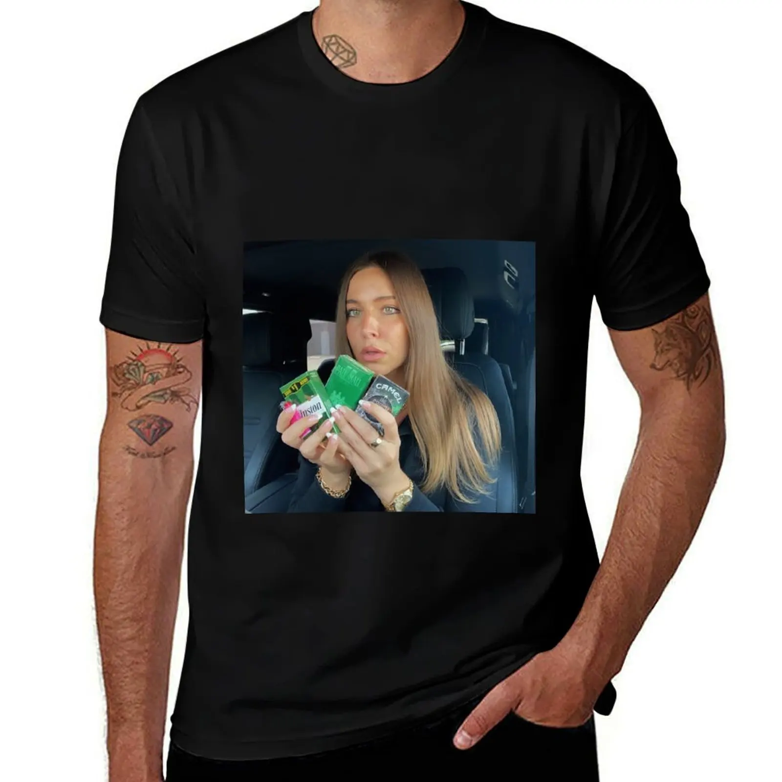 Alex HRH Collection- cigarettes T-Shirt Casual Basic Short Sleeve T-Shirt
