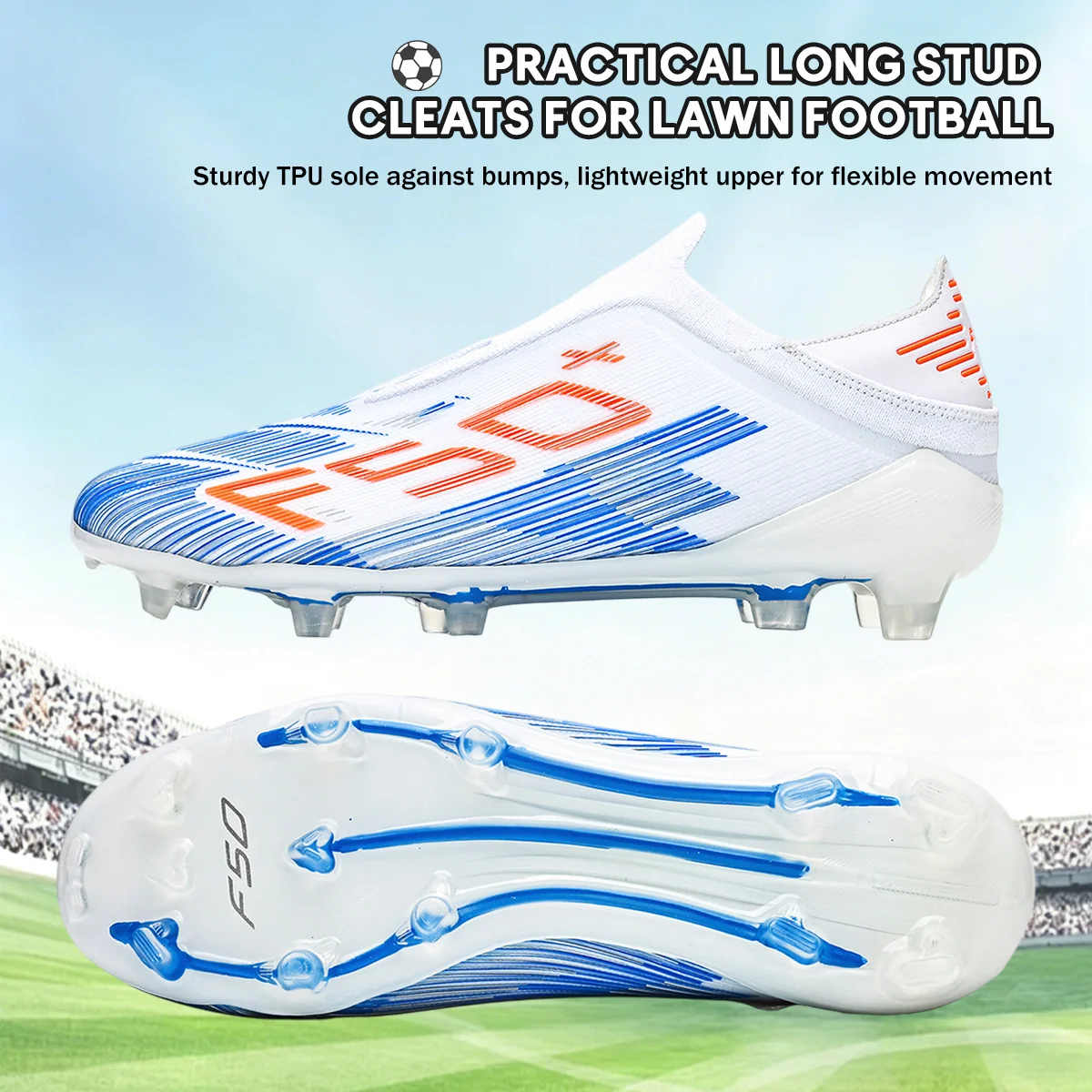 Adult AG FG Football Cleats Breathable PU High Traction Stud Design For Men Outdoor Pitch Football Match Workout Activities