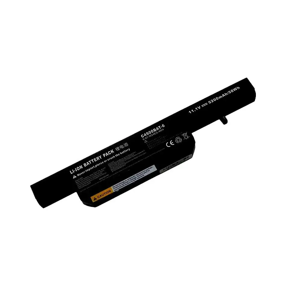 C4500BAT-6 Laptop Battery For Clevo C4100 C4500 C4500Q C5100Q C5500Q B4100M B4105 B5100M B5130M B7110 5200mAh Real Capacity