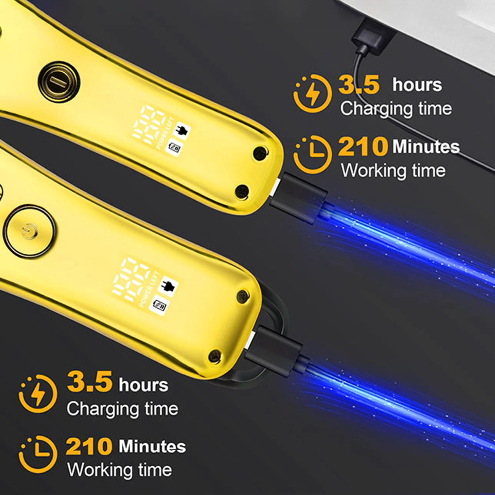 HIENA مقص الشعر اللاسلكي مجموعة 1200-2000mAh عالية الطاقة الكهربائية الشعر أداة تهذيب اللحية صالون الحلاقة المهنية الحلاقة الحلاقة عدة