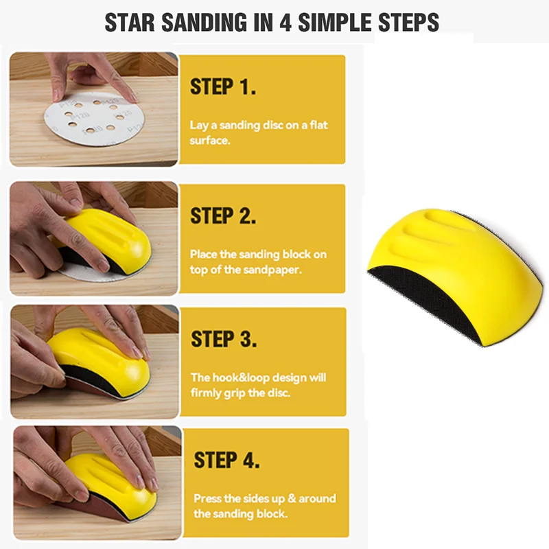 1 PCS Round Hand Sanding Block Backing Plate for Hook and Loop Wood Furniture Sand Paper Abrasive Grinding Tool Polishing Pad