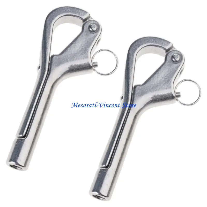 A70F Boat Deck Quick Release Hook Stainless Steel Hardware with Internal Thread, 2 Pack for Wire Rope Service Use
