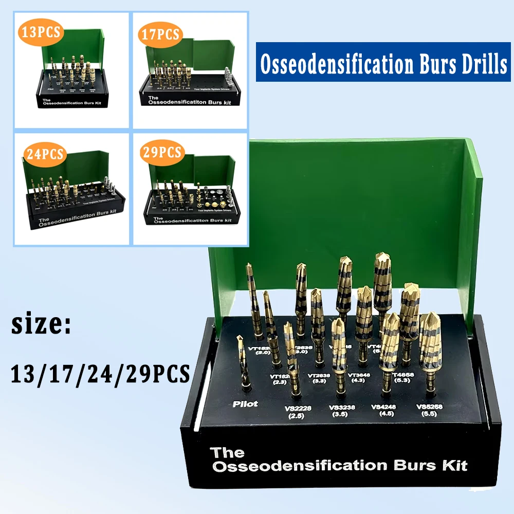 

Kit Dental Implant System Drivers Osseodensification Burs Drills Implant Maxillary Sinus Lift Kit Dental Tools 17/24/29Pcs/kit