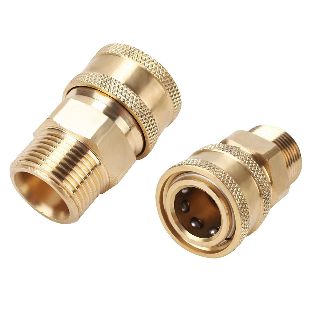 1PCS Pressure Washer Coupling Quick Release Adapter 3/8in Male To M22 Male Fitting For Simple Time-saving Manpower