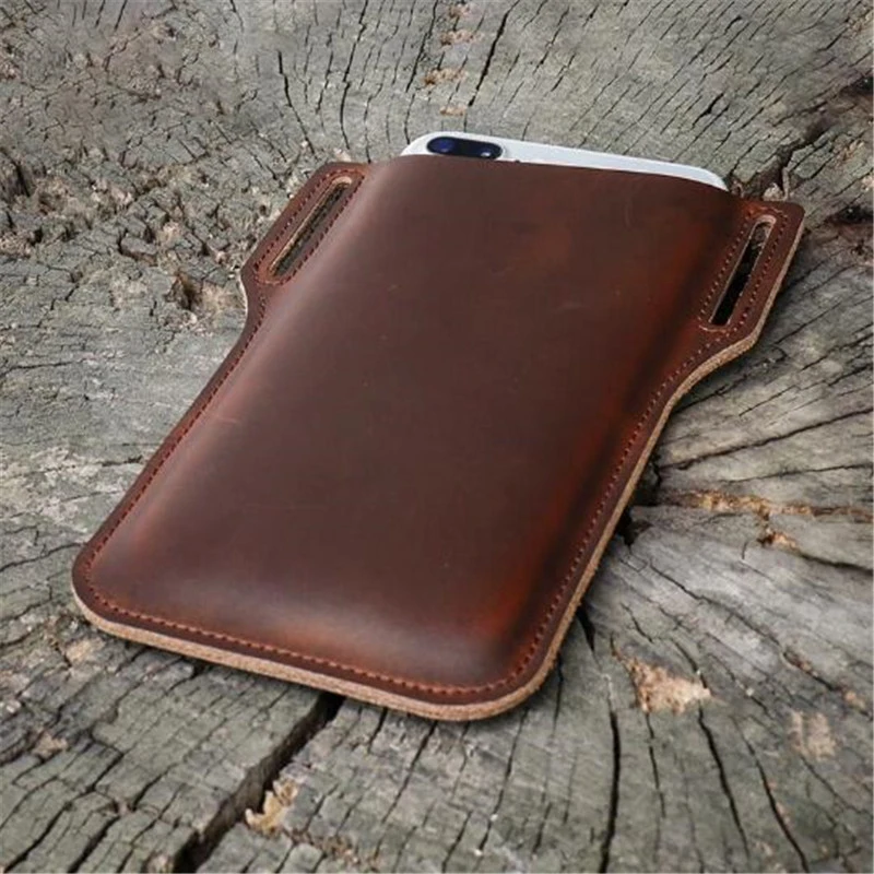 Men Cellphone Loop Holster Case Belt Waist Bag Props Leather Purse Phone Wallet