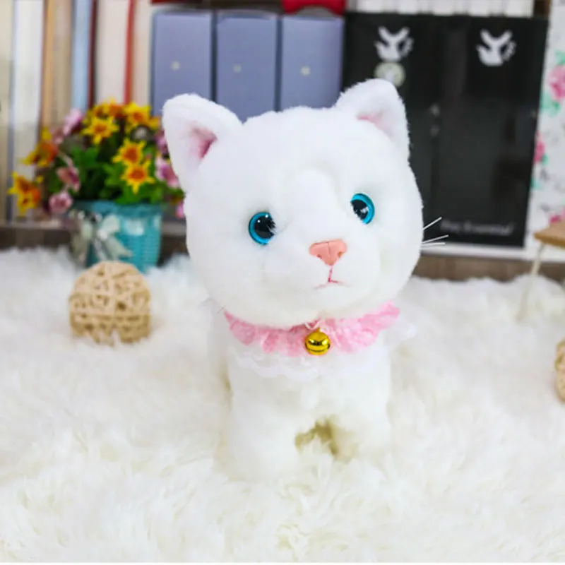 Robot Cat Sing Songs Interactive Cat Electronic Plush Kitty Pet Walk Miaow Magnet Controled Kitten USB Charge Music Animal Toys