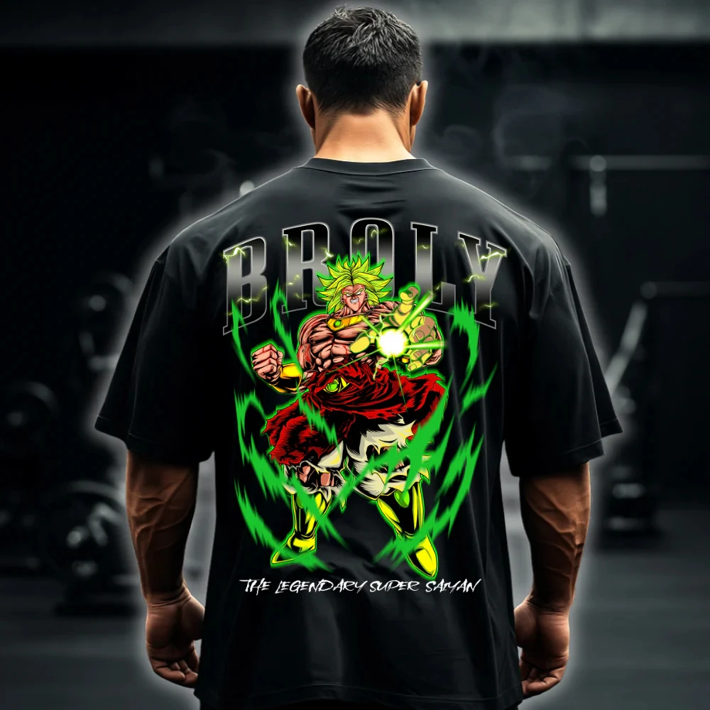 

Мужская футболка оверсайз с принтом Dragon Ball для фитнеса и повседневной носки, летняя, хлопковая, с аниме-графикой, уличная одежда, 2026