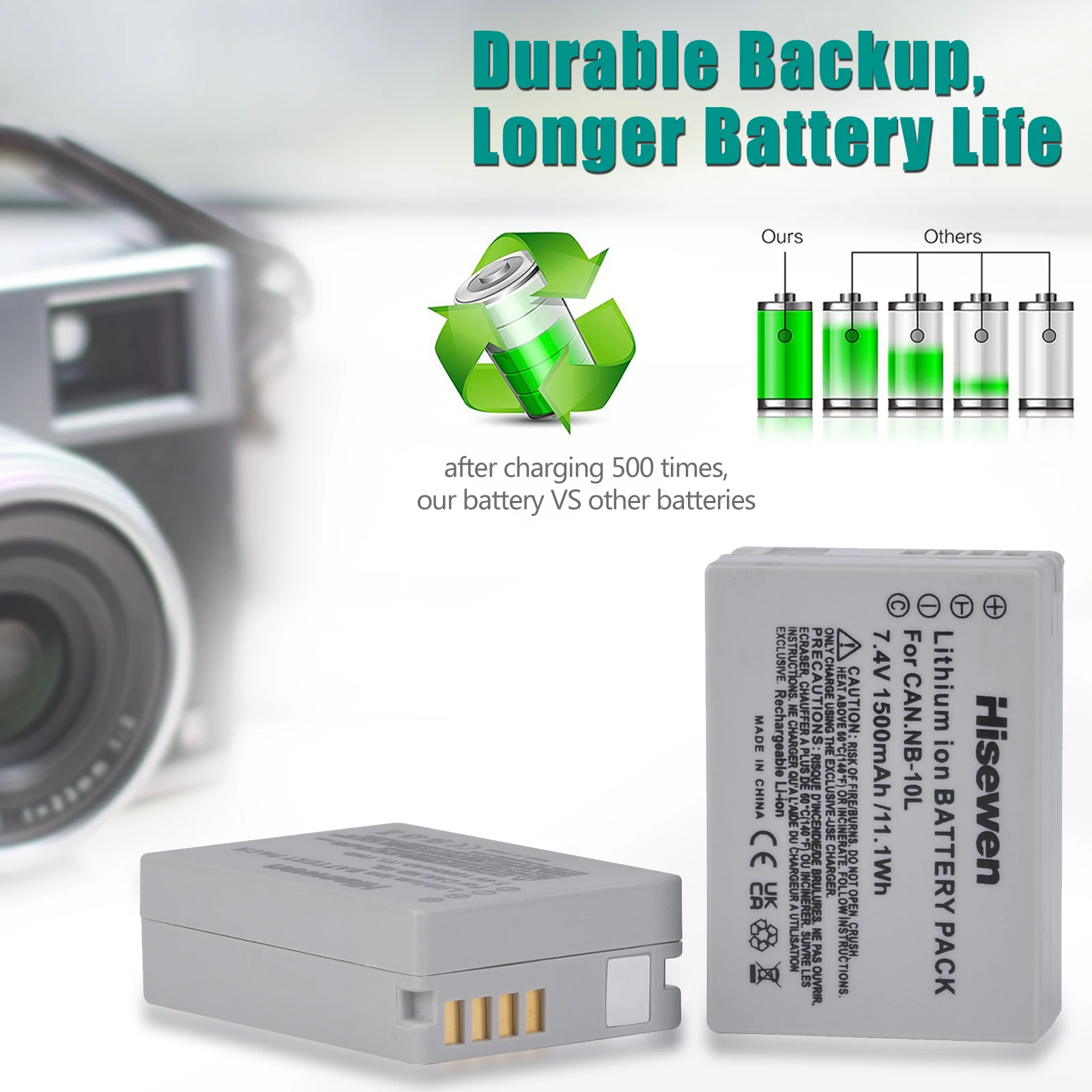 1500mAh NB-10L NB 10L Battery with USB Dual Charger for Canon PowerShot G1 X G3 X G15 G16 SX40 HS SX50 HS SX60 HS