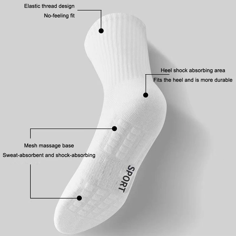 1 Pair Thick-Soled Moisture Wicking Sports Socks With Cushioned Bottoms Perfect For Running And Professional Sports Men Sock