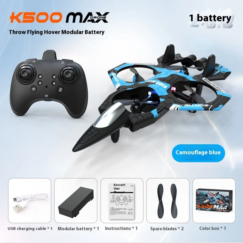 

Новый K500max Fighter Jet Quadcopter Drone Rolling Stunt Lights Радиоуправляемый самолет Четырехканальная парящая игрушка на большой высоте