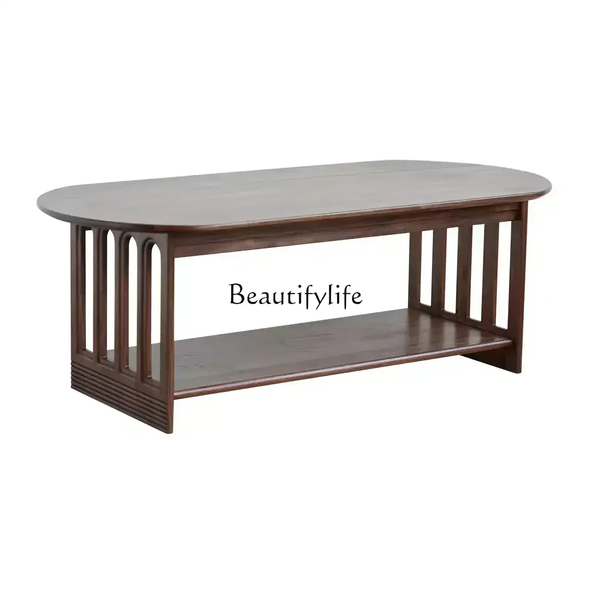 

FG10Solid wood coffee table living room household small apartment Nordic retro small table modern and simple