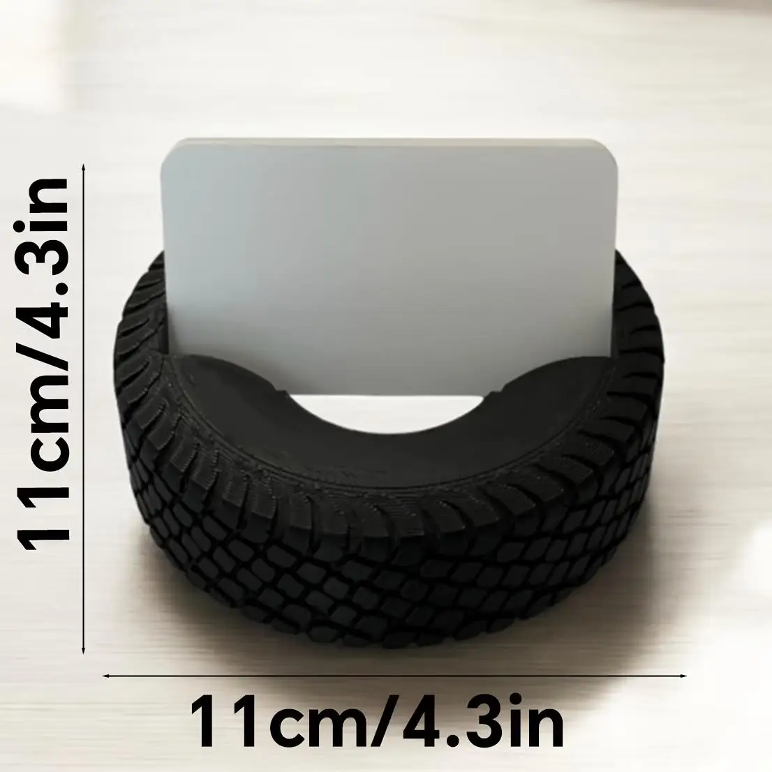 1pcs Tire-Shaped Business Card Holder – Realistic Tread Desk Organizer for Office, Auto-Themed Decor