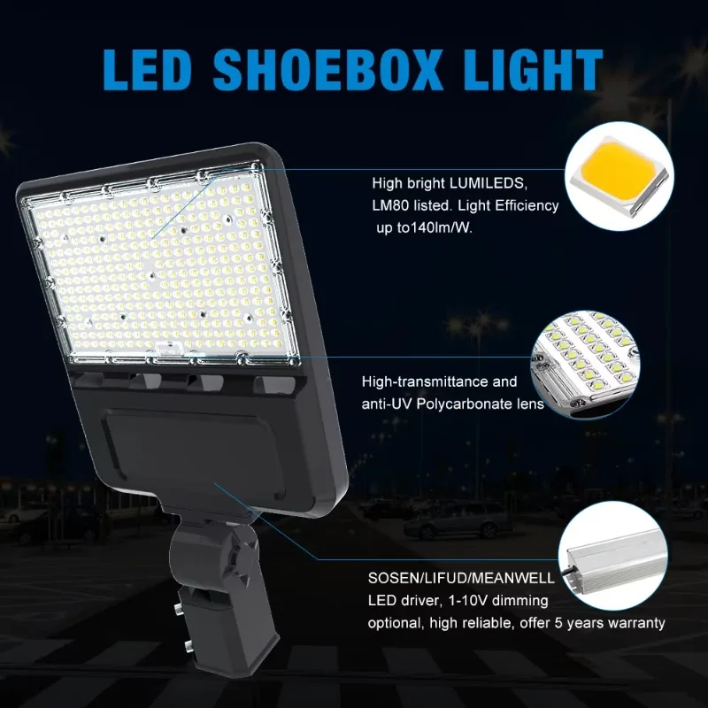 60W-400W Light Emitting Diode Parking Shoe Box Street Light