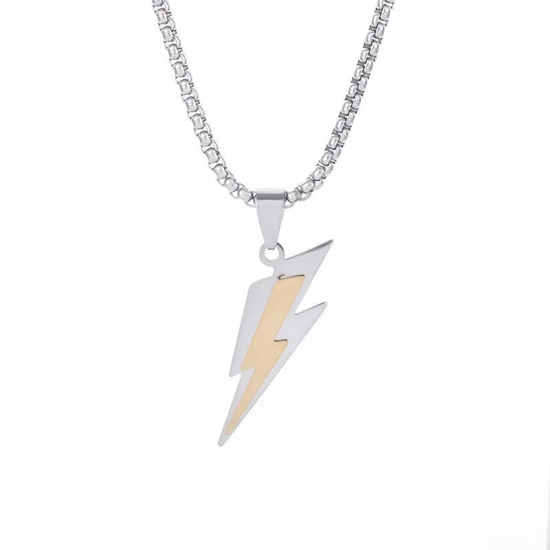 INS Hip Hop Pendant Necklace Niche Design Trendy Brand Lightning Necklaces for Fashionable Men Daily Wear Jewelry Gift Choice