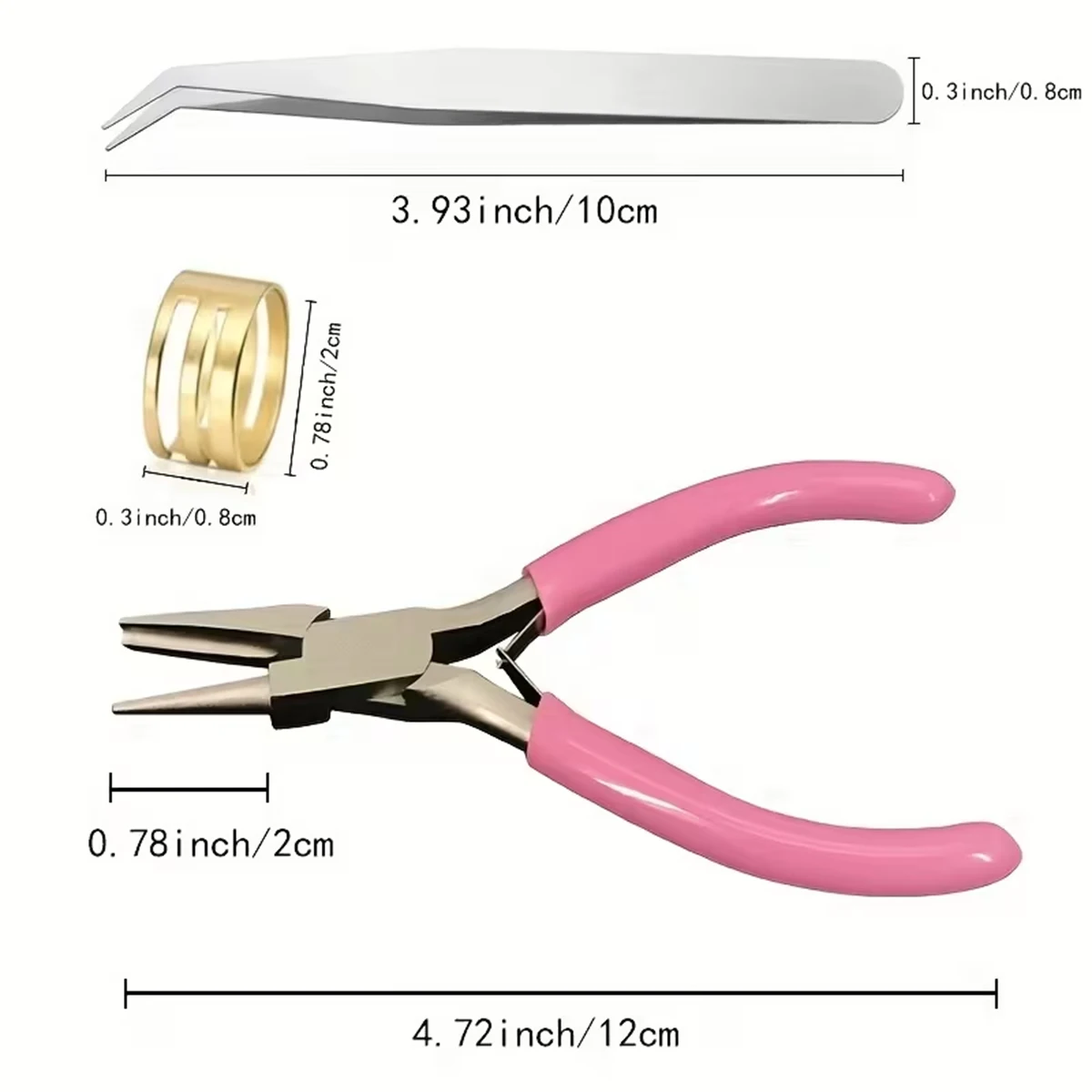 5pcs Pink Jewelry Tools/3pcs Iron Steel Copper Jump Ring Open Ring Tools/1pc Tweezing/1pc Precision Jewelry Pliers