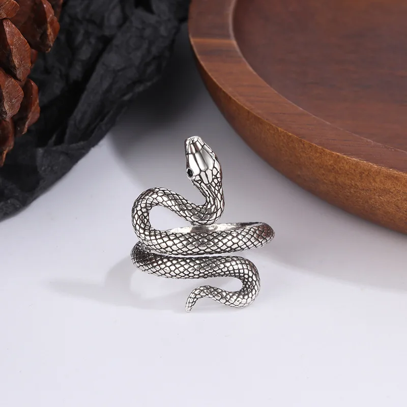 Women's 925 Sterling Silver Adjustable Snake Engagement Ring