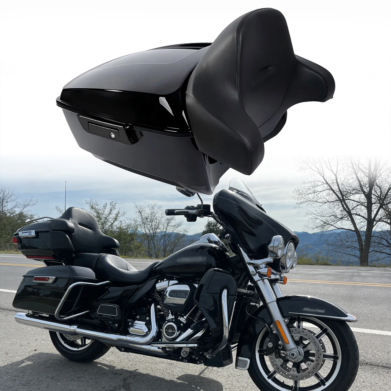 For Harley Road King Electra Glide CVO FLHR FLHX FLHTK 2014-2026 King Tour Pack Pak Motorcycle Waterproof ABS Tail Top Case Box