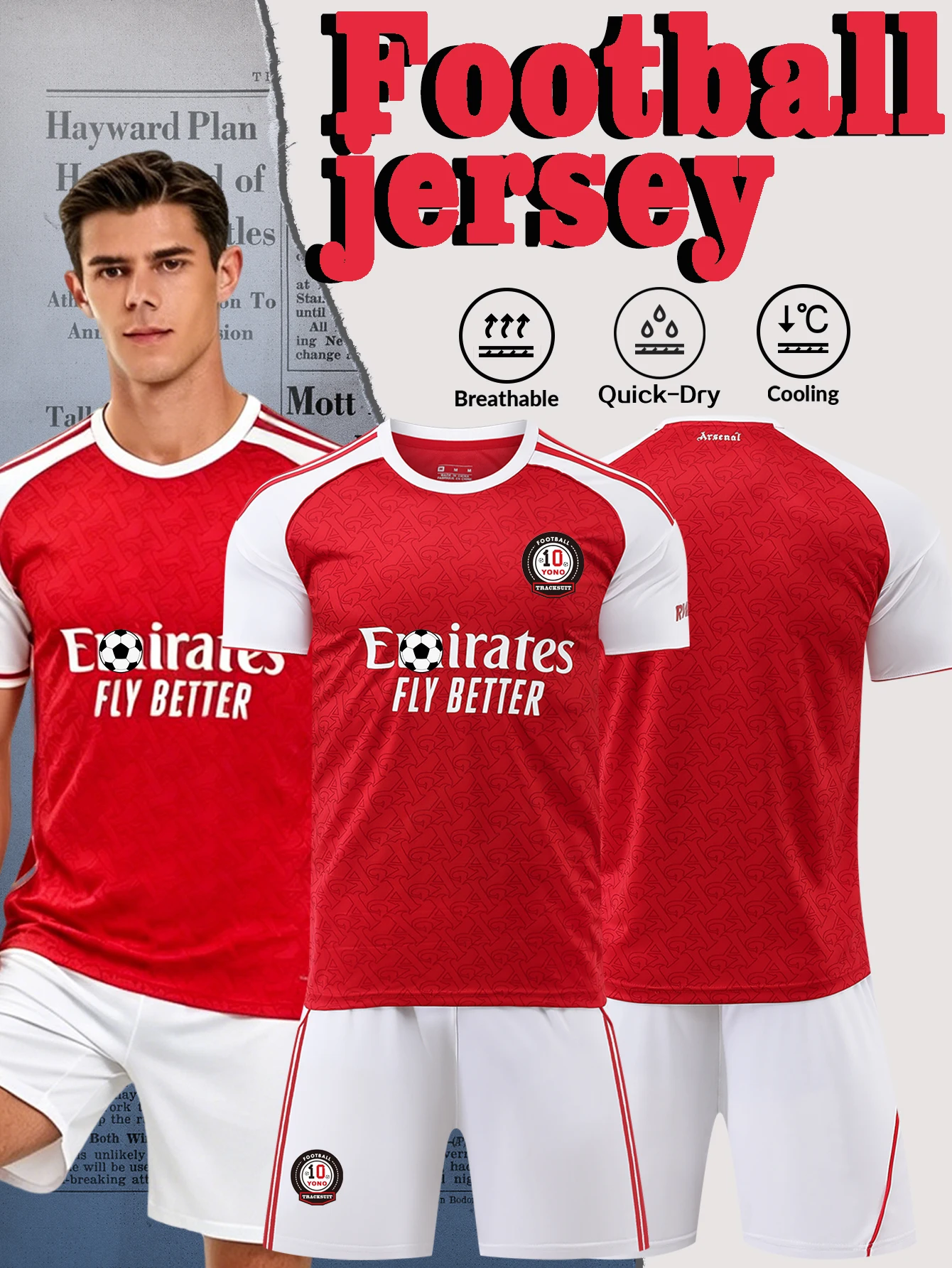 High-quality Breathable T-Shirt and Shorts Football Set