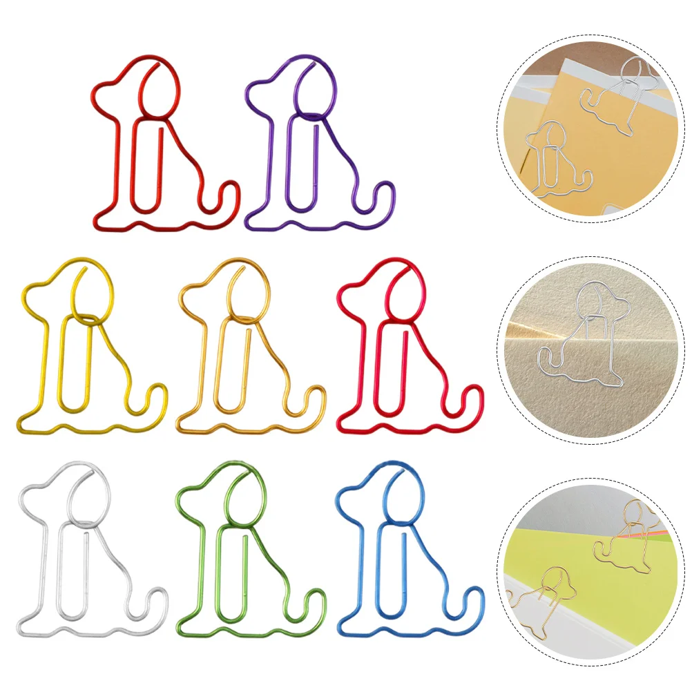 50Pcs Decorative Dog Shape Paper Clips Small Cute Paper Clips for Document Fixing Bookmarks Albums DIY Bills Fixing Paperclip