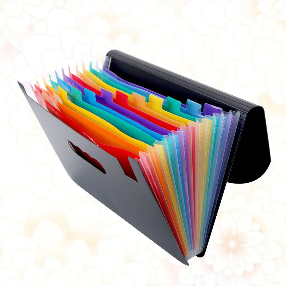 

12 Layer Portable File Folder Tear Resistant Plastic Document Organizer Great for Daily Use School Office Organization Supplies