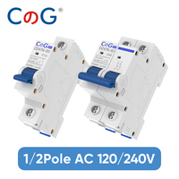 CG DZ47N 1P/2P 6A 10A 16A 20A 25A 32A 40A 50A 63A Circuit Breaker 120/240V MCB Din Rail Mount AC Disconnect Switch