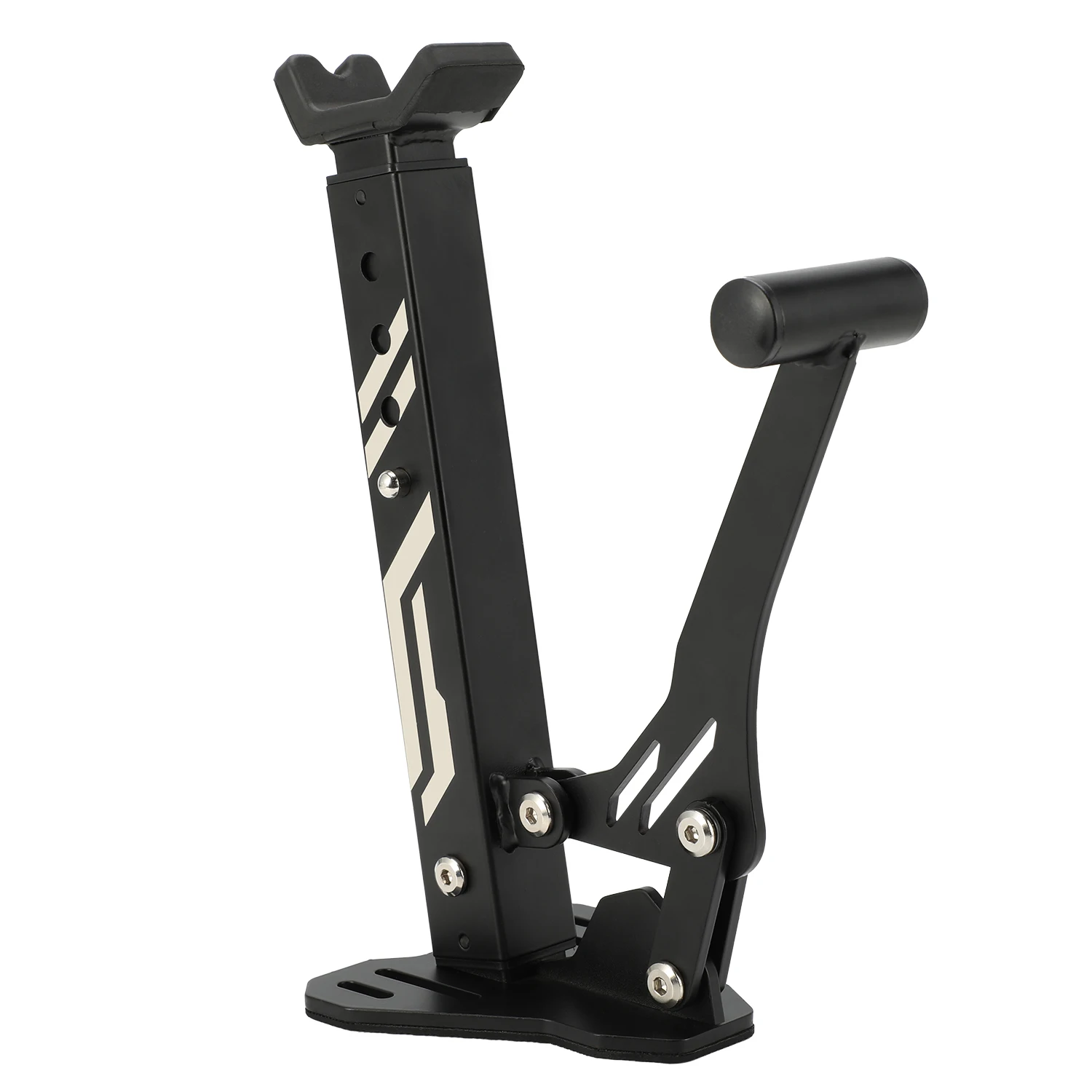 Soporte de Rueda para Moto con Elevador, Equilibrador y Freno de Bloqueo