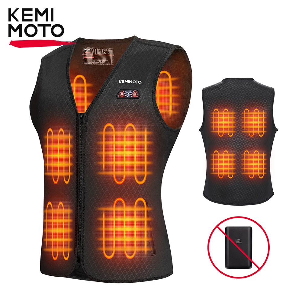 

KEMIMOTO Heated Vest Women Winter Warmer Heating Vest men 8 Areas Thermal USB Electric Heating Jacket for Outdoor Skiing Cycling