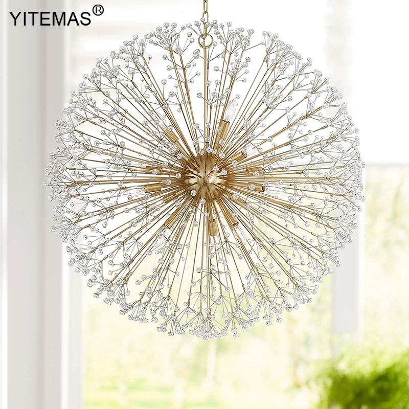 lustre de cristal de bronze vintage iluminacao vintage sphere bedroom global foyer hanging lights lustres redondos dourados 10 luzes 01