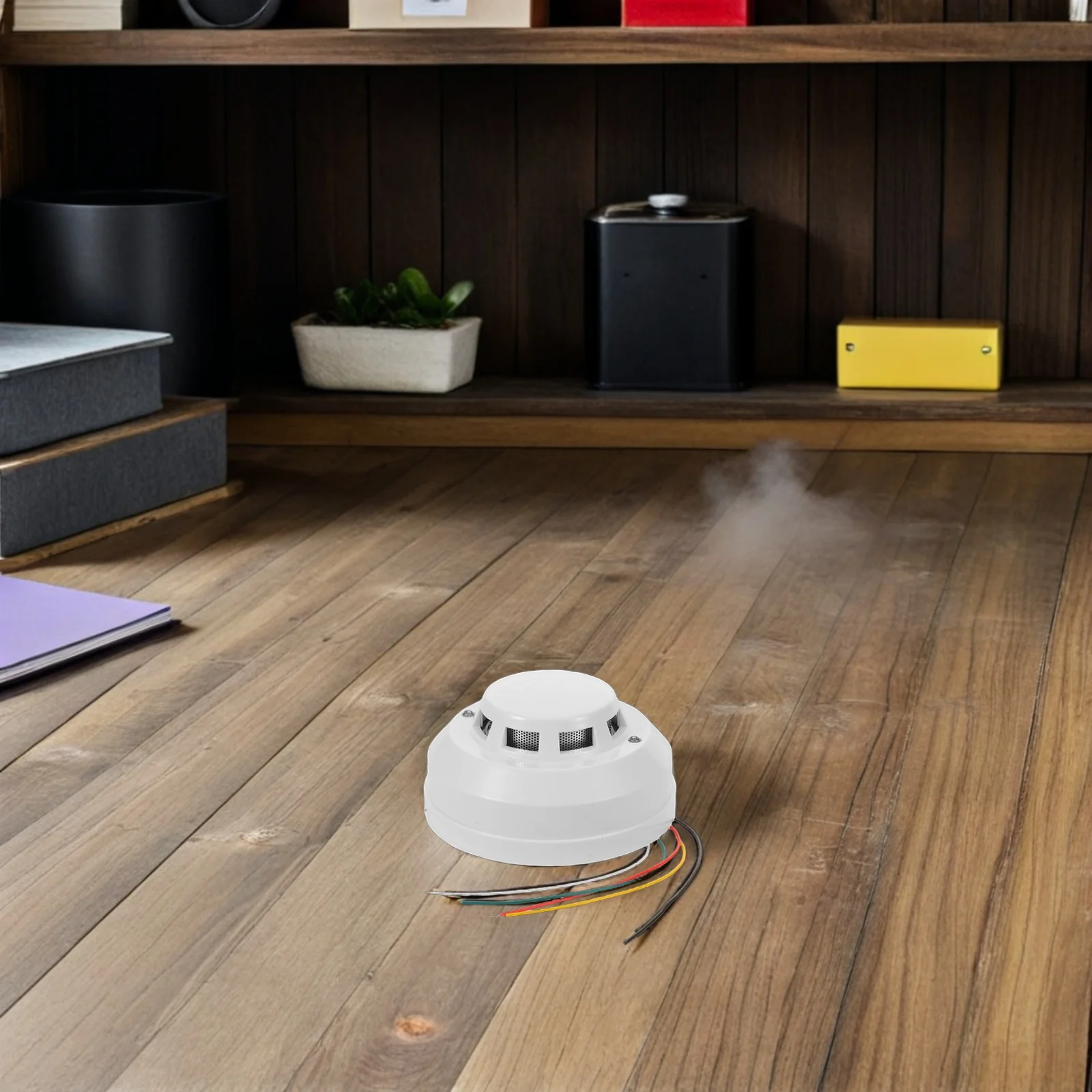 

Smoke Alarm for Home Office Fire Safety Round Ceiling Mount Hardwired Photoelectric Sensor Real Time Monitoring