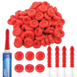 Boquillas de calafateo, tapa de tubo de calafateo abierto, sellador de látex rojo, tapa de ahorro para sellado y conservación, 20 unidades