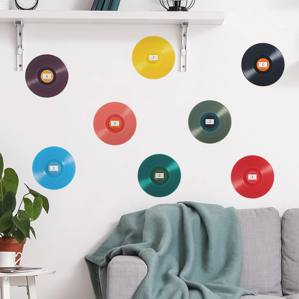 

Vinyl Record Sticker Music Backdrop Retro Home Decor Bedroom CD Wall Decal Easy StickVintage Style Wall Stickers For Home