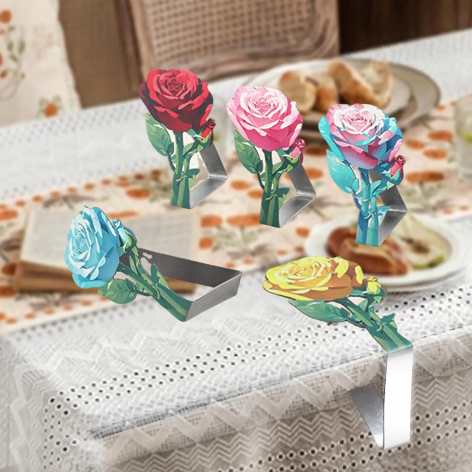 

5Pcs Stainless Steel Tablecloth Clips Table Cover Clamps Fixed Clip Tablecloth Clamp Holder for Kitchen Family Outdoor Indoor