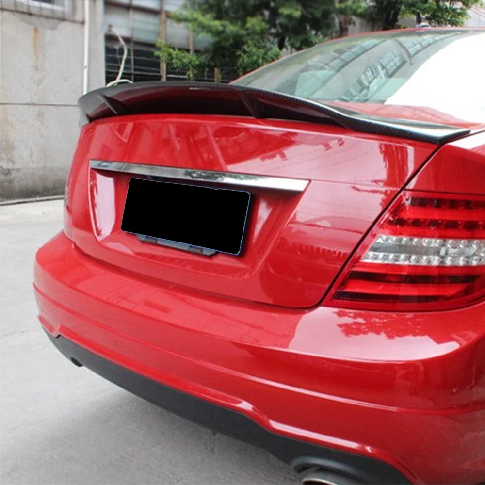 R Style Rear Trunk Lid Car Spoiler Wings For Mercedes Benz C-Class W204 Sedan 4 Door 2008 09 10 11 12 13 Exterior Accessories