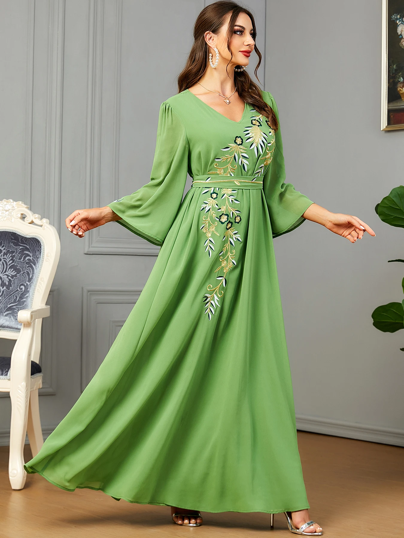 

Eid Muslim Jalabiya Dress for Women Embroidery Abaya Morocco Party Dresses Woman Ramadan Dubai Kaftan Robe Longue Vestido Largos