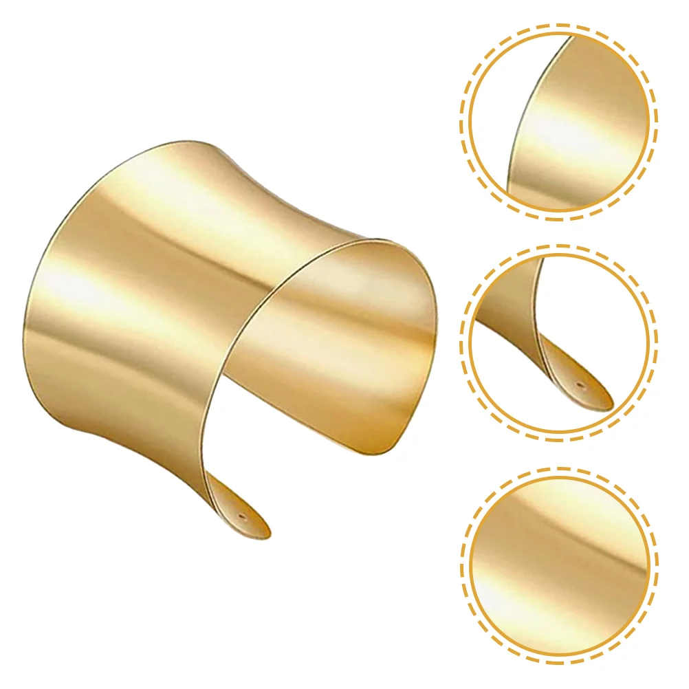 2 Pcs Wristband Female Bracelet Wide Sleeves Charms Bracelets Metal Bangle Woman