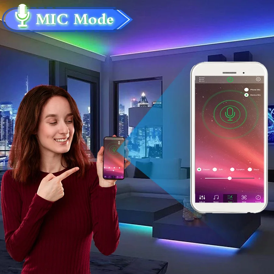 5M Bluetooth 5V USB LED Strip Light with IR 23 Key Remote Control TV Backlight Bar Game Room Party Decor Ribbon Diode Tape