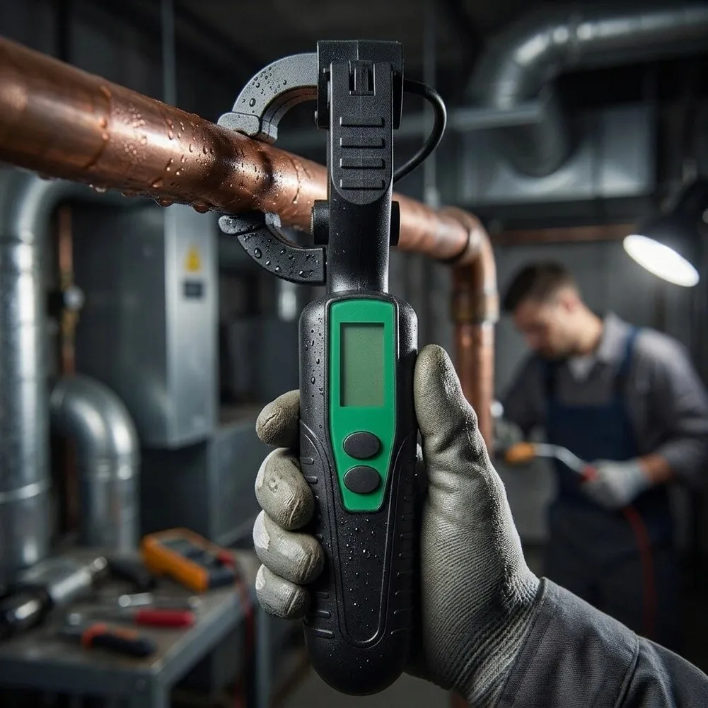 Refrigerant Pipe Tester Digital Pipe Thermometer Accuracy Plus Minus 0.3C Range Minus 50 To 150C Flexible Clamp Structure